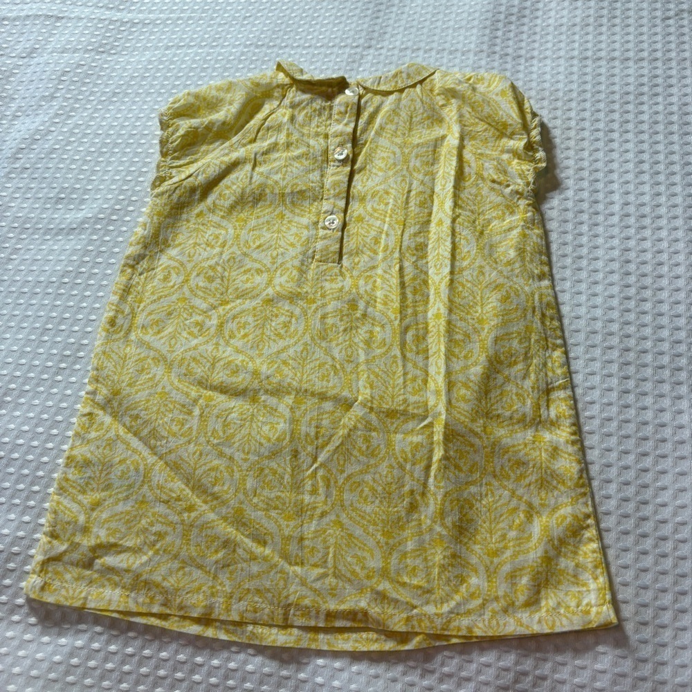 Moon et miel yellow and white collar dress 100% cotton ￼NWT - Picture 7 of 8